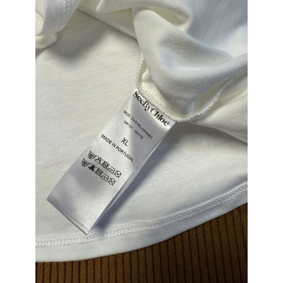 see by chloe white blouse lace detail sz XL - Picture 5 of 7